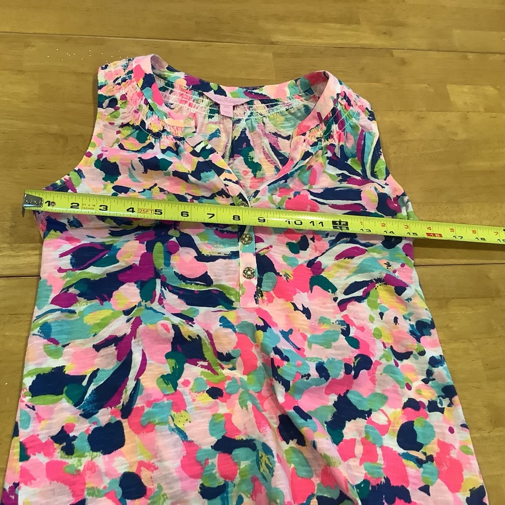 2 Lilly Pulitzer Sleeveless Tank Tops Size XXS Multicolor Pink and Blue Cotton - Picture 11 of 15